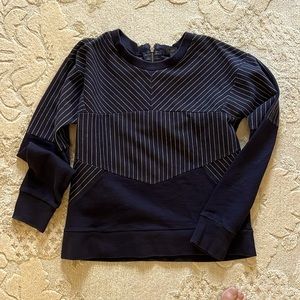 J.Crew sweatshirt with zip up back and white diagonal stripes